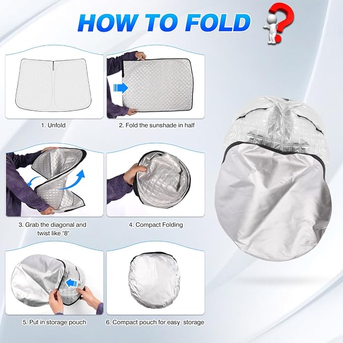 Windshield Sun Shade for 2016-2025 2026 Honda Pilot Accessories Thicken 6-Layer - Image 6