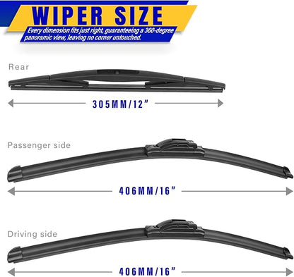 3 wipers Replacement for 2018-2023 Jeep wrangler JL, Windshield Wiper Blades - Image 2