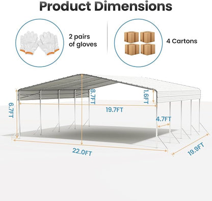 Heavy Duty Metal Carport – Sturdy Structure, All-Weather Protection, Easy - Image 8