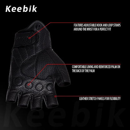 Goatskin Leather Motorcycle Motorbike Powersports Racing Gloves Reflective - Image 3