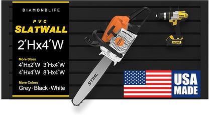 DLDIRECT Slatwall Panel Garage Wall Organizer: Heavy Duty Mounted PVC Rack by DLDIRECT