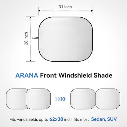 ARANA Car Windshield Sun Shade 2 Piece丨240T Thickened Front Window Sunshades - Image 2