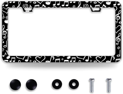 Music Note License Plate Frame Funny Musical License Plate Frames Stainless by BRAGHRTED