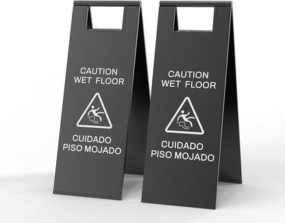 Stainless Steel Wet Floor Sign 2 Pack, 24 Inch Double-Sided Foldable Caution by CrazyAnt
