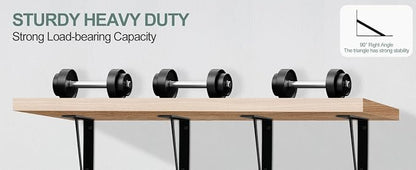 6 Pack L16 x H 10" Black Heavy Duty Shelf Brackets - Image 9
