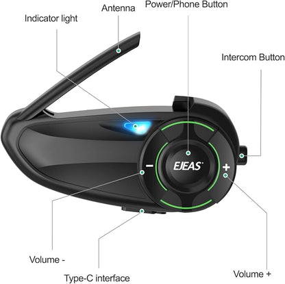 SolaMr Q8 Motorcycle Helmet Bluetooth Intercom Headset, 230hours Standby - Image 9