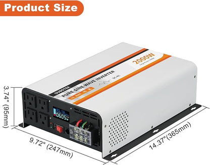 2000W Pure Sine Wave Inverter 24V DC to 120V AC Converter - Image 5
