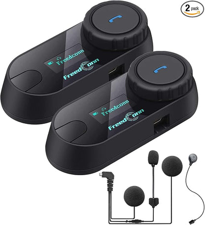 FreedConn TCOM-SC Motorcycle Helmet Bluetooth Intercom Headset Communication by FreedConn