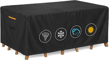 Outdoor Waterproof Furniture Cover, 64W x 52L x 28H inches Heavy Duty 600D by BRUXOLAY