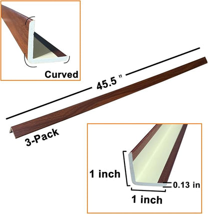 Wall Corner Protector 3PCS 45" Corner Molding Trim Grey Wood Grain Corner Trim - Image 5