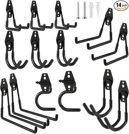 Steel Garage Hooks Wall Tool Organizer, 14 Pack Garage Storage Hook Heavy Duty by Unknown