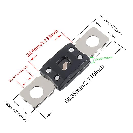100A MEGA High Current Fuse - 100 Amp Bolt-on Fuse - Image 2