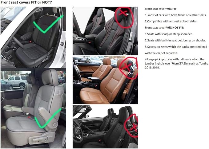 Seat Covers Full Set, Waterproof Leather Seat Covers - Image 5