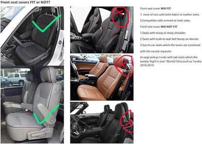 Seat Covers Full Set, Waterproof Leather Seat Covers - Image 5