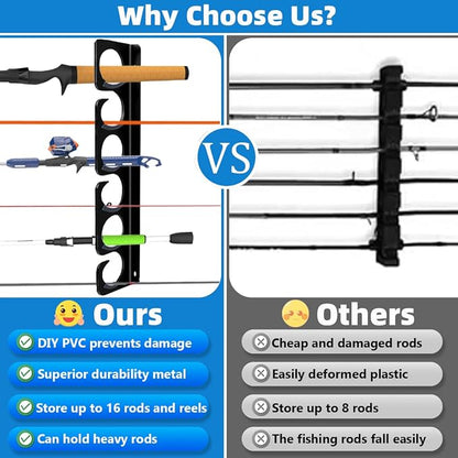 Fishing Rod Rack Pole Wall or Ceiling Storage Holder Hook Keeper Display Hanger - Image 5