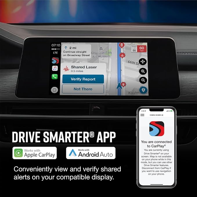 Cobra SC 400D Smart Dash Cam + Rear Cam and 2.5A OBDII Port to Micro-USB - Image 5