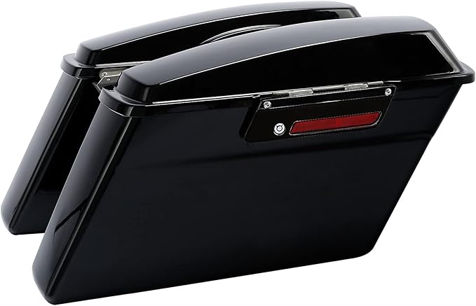 XFMT Vivid Black Hard Saddlebags Saddle Bags Trunk Black Latches W/Black - Image 4