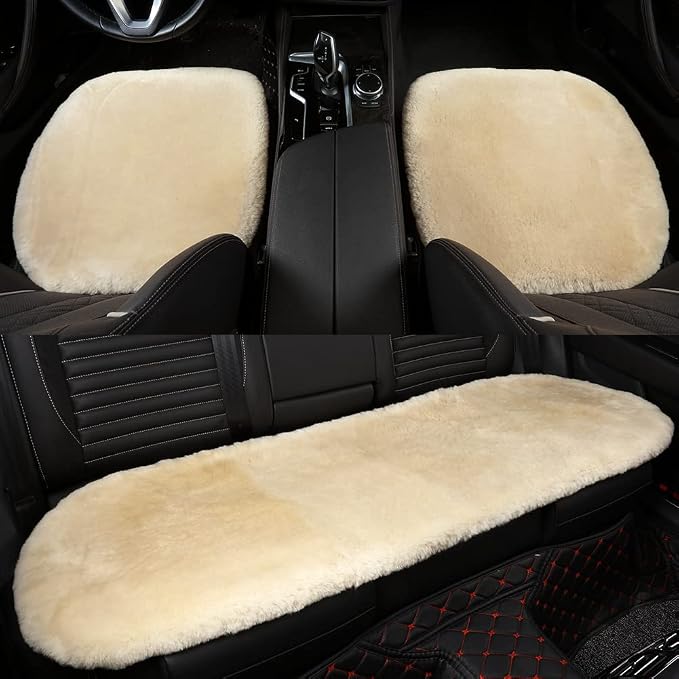 LLB Genuine Sheepskin Car Seat Cushion Seat Covers by LLB
