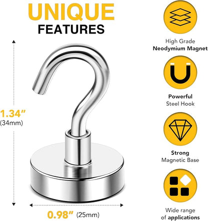 DIYMAG Magnetic Hooks, 80 LB Heavy Duty Strong Magnet - Image 2