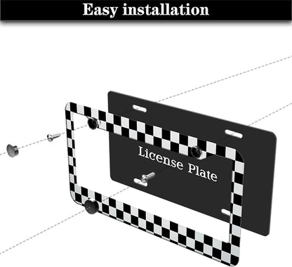License Plate Frames Black and White License Plate Bracket Black and White - Image 7