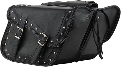 GARGOYLE BELLS Genuine Leather Motorcycle Saddle Bags Motorcycle Luggage Bag by GARGOYLEBELLS