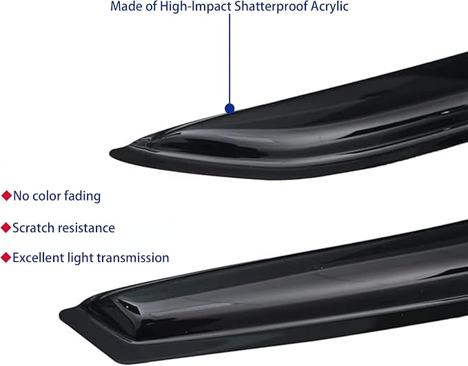 Window Visors Rain Guards fits 2014-2018 Silverado 1500 & GMC Sierra 1500 - Image 6