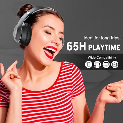 Wireless Bluetooth Headphones Over Ear, 65H Playtime HiFi Stereo Headset - Image 4