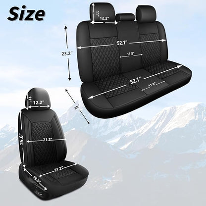 Car Seat Cover, Breathable and Waterproof Leather Seat Covers, Luxury PU - Image 6