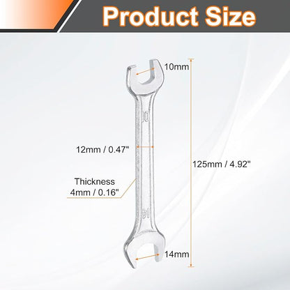 HARFINGTON Double Open End Wrench 10mm x 14mm Metric 15 Degree Offset Angle - Image 2