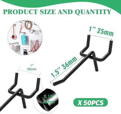 50Pcs 2"/5CM Pegboard Hooks Assortment Set, Metal Peg Board Hooks - Image 2