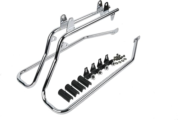 XFMT Matte Black Motorcycle Saddlebags Hard Saddle Bags W/Chrome Conversion - Image 6