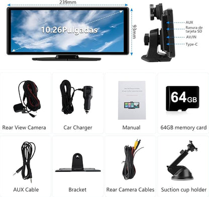 10.26" Portable Apple Carplay Screen - Image 9