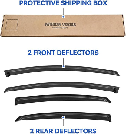 Window Visors Rain Guards for 2011 2012 2013 2014 Hyundai Sonata, Out-Channel - Image 5