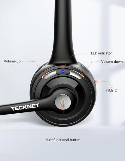 TECKNET Bluetooth Headset, Wireless Headset - Image 7