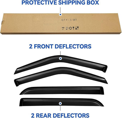 Window Visors Rain Guards for 1997-2017 Ford Expedition, Out-Channel Window - Image 5