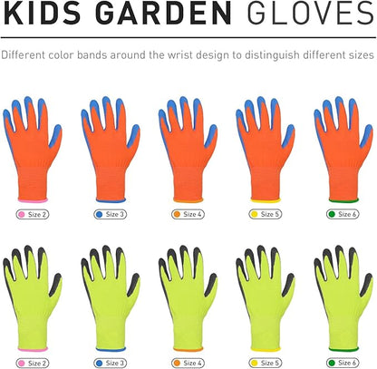 HANDLANDY 3 Pairs Kids Gardening Gloves Latex Free, Nitrile Coated Children - Image 7