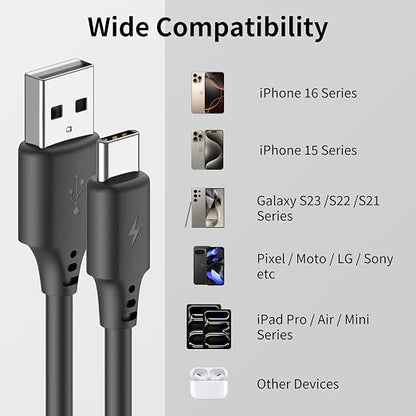 Coiled USB C Cable for Car 2Pack 3ft, USB to USBC Coiled Cord for iPhone 16 15 - Image 7