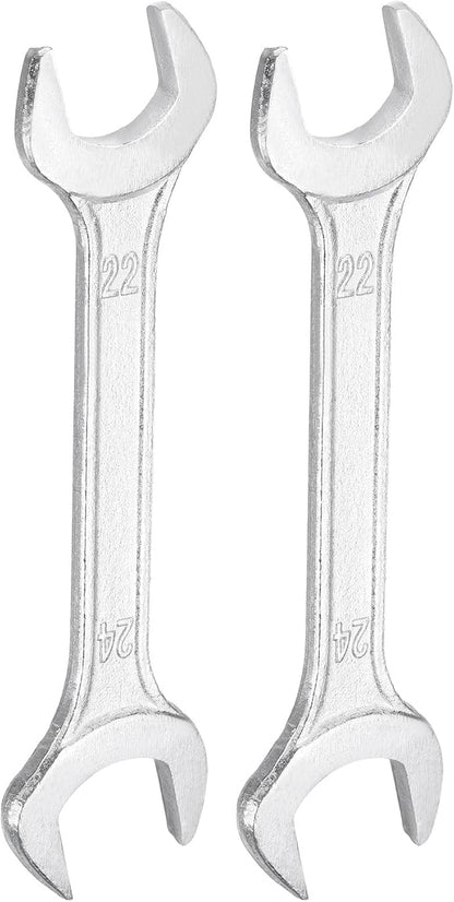 HARFINGTON 2pcs Double Open End Wrench 22mm x 24mm Metric 15 Degree Offset by HARFINGTON