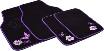 CAR PASS Embroidery Butterfly and Flower Car Floor Mats, Universal Fit 95% - Image 8