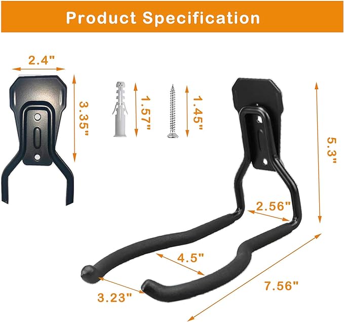 Garden Power Tool Hanger, Garage Wall Hooks, Weedeater Rack, String Trimmer - Image 2