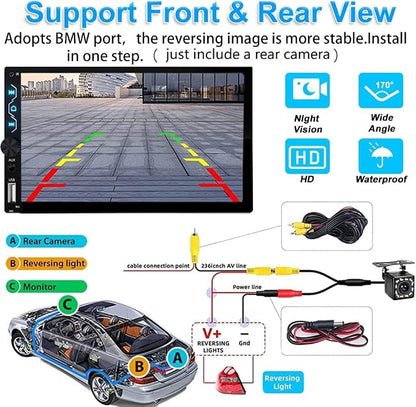 Double Din Car Stereo with Wireless Carplay and Wireless Android Auto, 7 Inch - Image 4