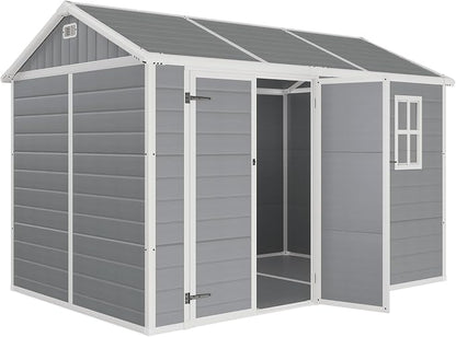 10.5x7.6x7.5 ft Outdoor Resin Storage Shed - Image 8