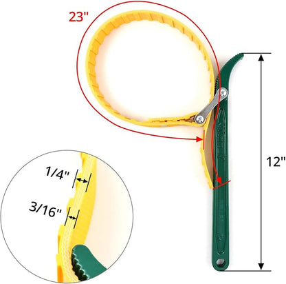 QWORK® Belt Strap Wrench 12", Adjustable Strap Oil Filter Strap Opener Wrench - Image 5