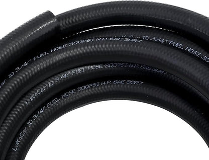 LokoCar Rubber Fuel Hose Line Push Lock 3/4" ID SAE 30R7 NBR 25ft 300PSI Black - Image 2