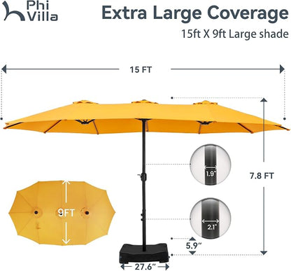 PHI VILLA 15ft Large Patio Umbrellas - Image 5