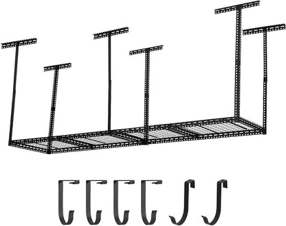 Overhead Garage Storage Rack 2x8 FT, Steel Ceiling Shelves 660lb Capacity by JustSmart