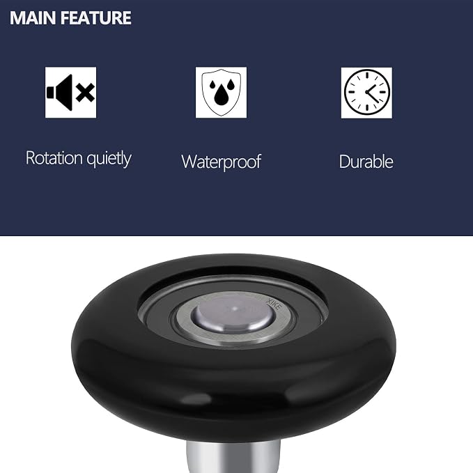 XiKe 10 Pack Black 2" Nylon Garage Door Roller 4" Stem, Quiet/Durable and High - Image 2