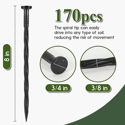 Landscape Edging Stakes, Spiral Nylon Anchoring Spikes - Image 4