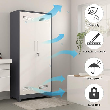 GREATMEET 72.8" H Metal Garage Storage Cabinets - Image 5