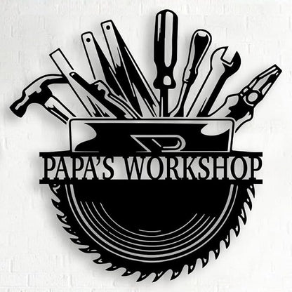 Personalized Papa's Workshop Metal Sign by Pamaheart